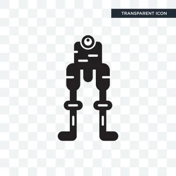 Robot vector icon isolated on transparent background, Robot logo design Stock Illustration