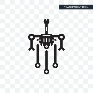 Robot vector icon isolated on transparent background, Robot logo design Stock Illustration