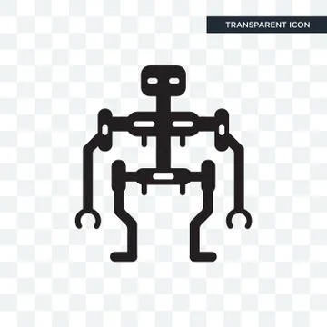 Robot vector icon isolated on transparent background, Robot logo design Stock Illustration