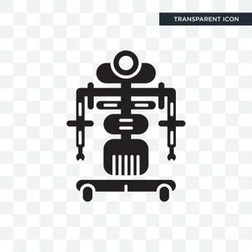 Robot vector icon isolated on transparent background, Robot logo design 스톡 일러스트
