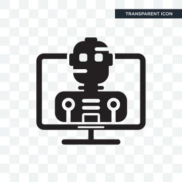 Robot vector icon isolated on transparent background, Robot logo design Stock Illustration