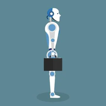 Robot vector illustration in flat design Illustrazione stock