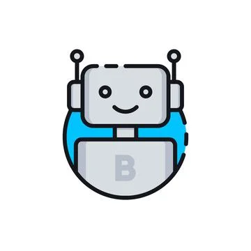 Robot vector line style icon Stock Illustration