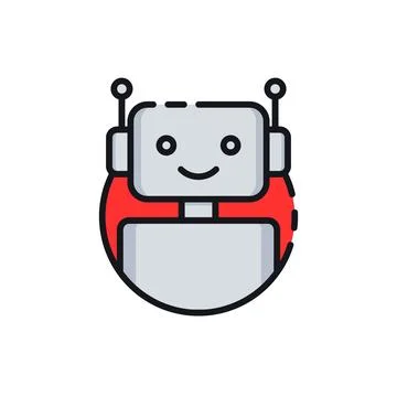 Robot vector line style icon Stock Illustration