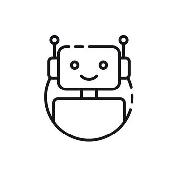 Robot vector line style icon Stock Illustration