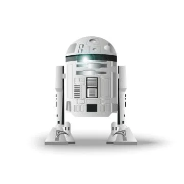 Robot in vector, white tech machine in eps Stock Illustration