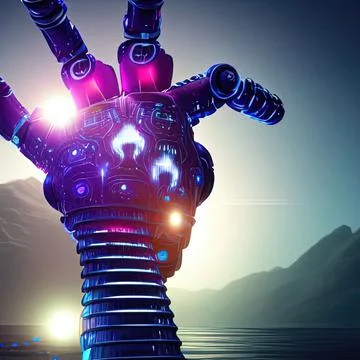 Of robot in virtual interface on future イラスト素材