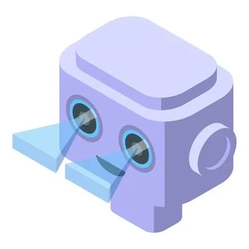 Robot visual perception icon isometric vector. Optical sensory Stock Illustration