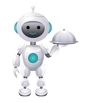 Robot waiter 스톡 일러스트