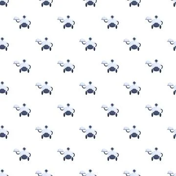 Robot waiter pattern offering ai service and automation Stock Illustration