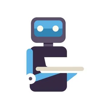 Robot waiter serving with automation and technology assistance Stock Illustration