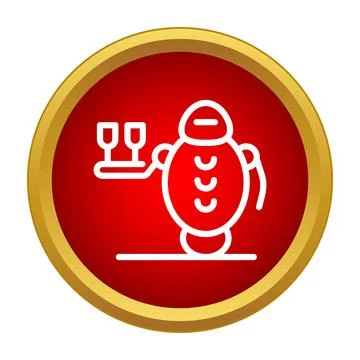 Robot waiter serving drinks representing future hospitality automation Stock Illustration