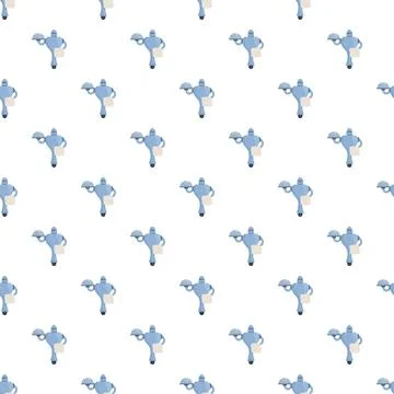 Robot waiter serving with a tray seamless pattern Stock Illustration