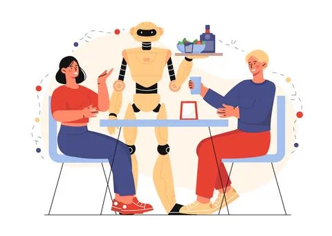 Robot waiter vector concept Stockillustratie
