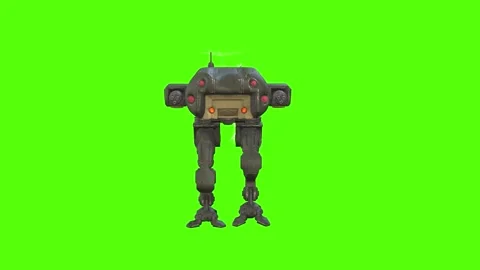 Robot Walk backward Green Screen Animation 4k Rendering Stock Footage 263273215