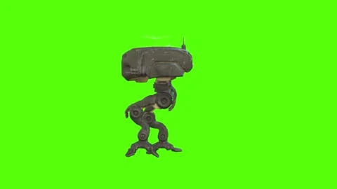 Robot Walk backward Green Screen Animation 4k Rendering Stock Footage 263273301