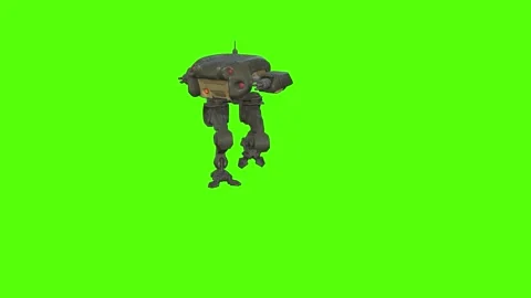 Robot Walk backward Right Green Screen Animation 4k Rendering Stock Footage 263273113