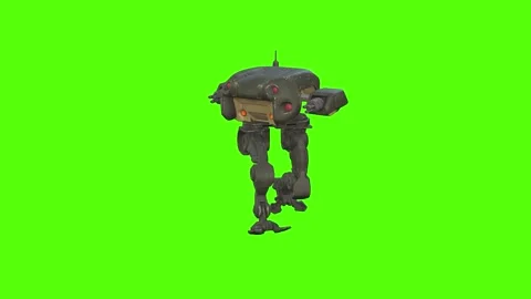 Robot Walk Forward Green Screen Animation 4k Rendering Stock Footage 263273056