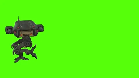 Robot Walk right Green Screen Animation 4k Rendering 動画素材 263272853