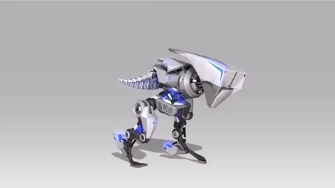 Robot walking like reptil in animation Stock Footage 81927901