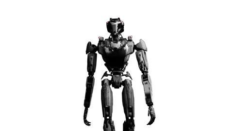 Robot walking in the studio on a white background, 3d render looping cycling Stock Footage 261190016