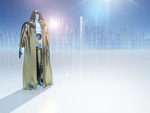 Robot warrior Stock Illustration