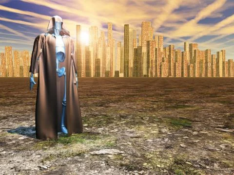 Robot warrior Stock Illustration