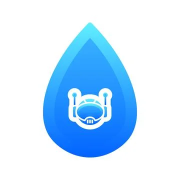 Robot water gradient logo design template icon Stock Illustration