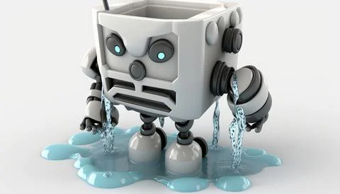 Robot water isolated on a white background. Generated AI Stock Illustration