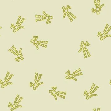 Robot waving hello line seamless pattern Illustrazione stock