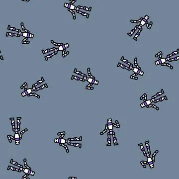 Robot waving hello vector seamless pattern Illustrazione stock