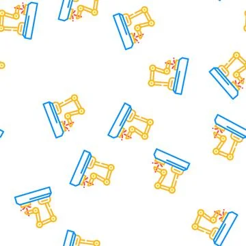 Robot welder vector seamless pattern Stock Illustration