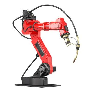 Robot welding, 3D rendering Illustrazione stock