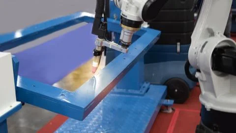 Robot welding arm Stock Photos