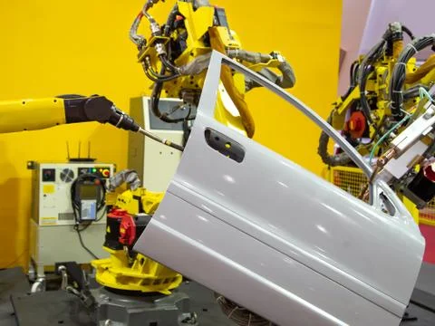 Robot welding arm Stock Photos