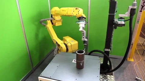 Robot welding equipment, close up process Stock Footage 55694144
