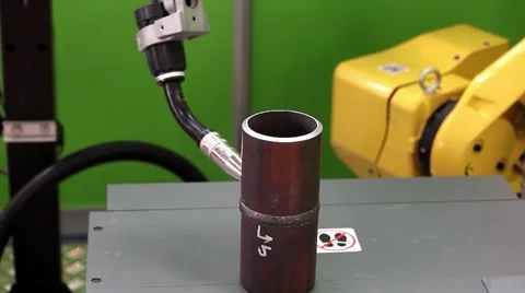 Robot welding process Stock Footage 69058529