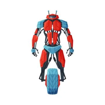 Robot on Wheel, Future Robotic Technology, Artificial Intelligence Vector Stock Illustration
