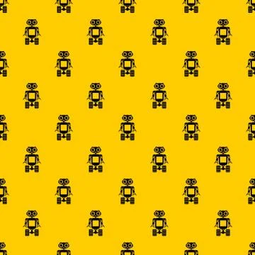 Robot on wheels pattern Stock Illustration
