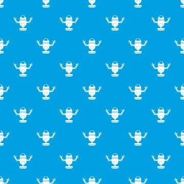 Robot on wheels pattern seamless blue Illustrazione stock