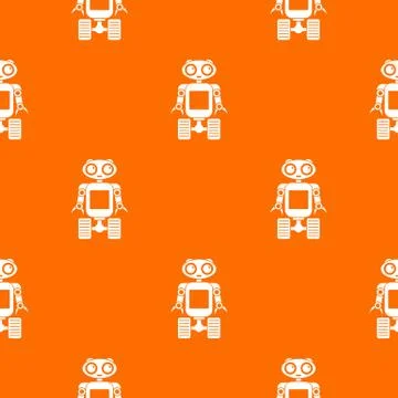 Robot on wheels pattern seamless Stock Illustration