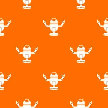 Robot on wheels pattern seamless Stock Illustration