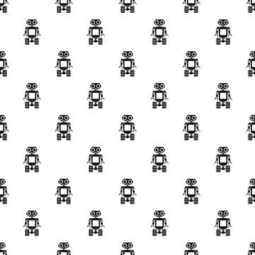 Robot on wheels pattern vector イラスト素材