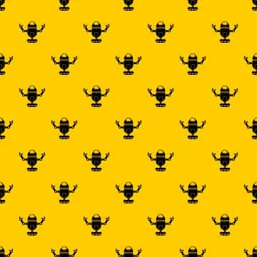 Robot on wheels pattern vector Illustrazione stock