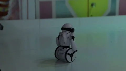 The Robot Wheels White Stock Footage 88918691