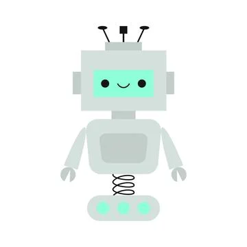Robot on white. Chatbot icon. Customer support service chat bot. Stock Illustration