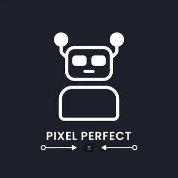 Robot white solid desktop icon Stock Illustration