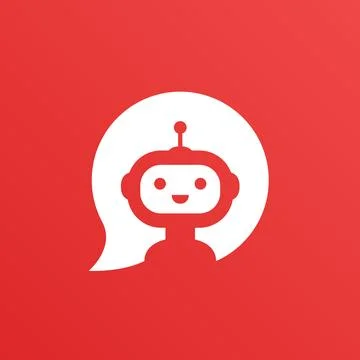 Robot in white speech bubble Stock Illustration