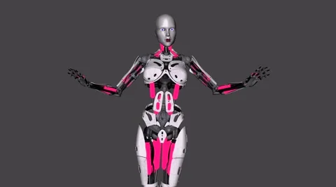 Robot woman dancing the dance of Cleopatra Stock Footage