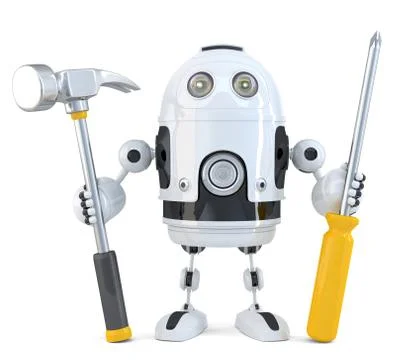 Robot worker. Technology concept. Isolated. Contains clipping path Stock Illustration